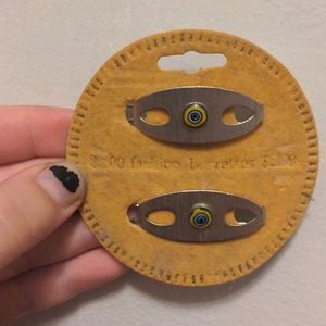 2 evil eye barrettes